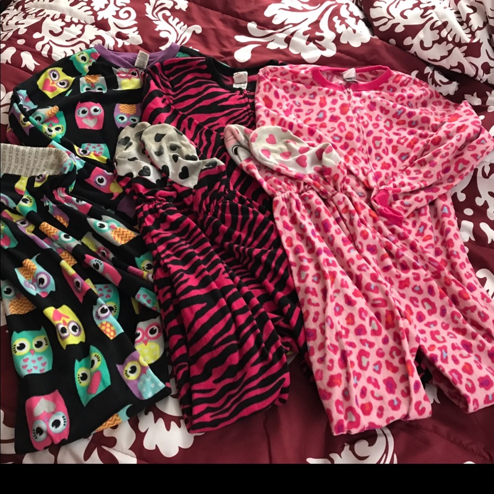 3 pairs of cute footie pj's